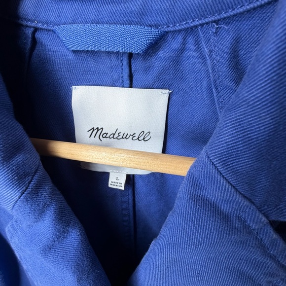 MADEWELL Oversized Blue Crossover Blazer Regenerative Chino Women’s Size Large - Picture 10 of 10
